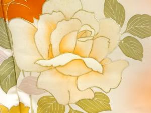 アンティーク　薔薇模様着物